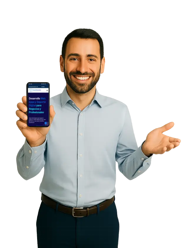 Equipo ofreciendo servicios web y soporte informático en Algarve, listos para atender tus consultas.