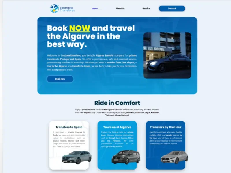 Diseño web para empresa de transfers turísticos en Algarve LouTravelTransfers
