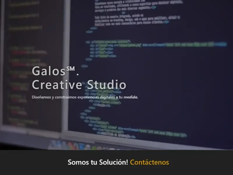 Portafolio web creativo para estudio de diseño Galoscreativestudio